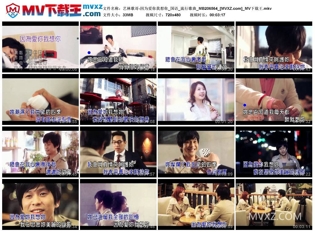 艺林歌哥-因为爱你我想你_国语_流行歌曲_MB206564